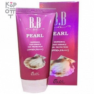 Ekel BB Pearl Whitening Anti-Wrinkle Sun Protection Антивозрастной BB крем для лица с жемчужным порошком SPF 50+/PA+++ 50 мл