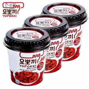 Yopokki Hot and Spicy - Рисовые клецки с острым пряным соусом Стакан на 1 персону, 120гр.