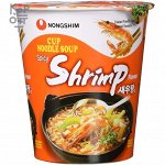 Лапша сублимированная &quot;острая&quot; NONGSHIM Shrimp Ramyun со вкусом креветки, стакан, 67гр