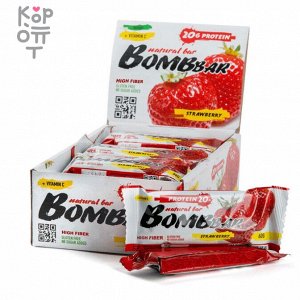 Батончик неглазированный Клубника "BOMBBAR" 60гр.