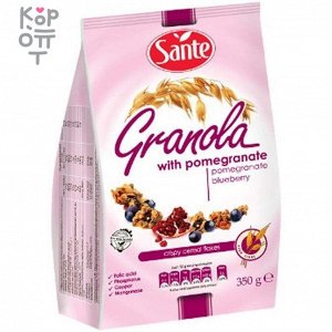 Злаковые хлопья Granola с гранатом и черникой, Sante 350гр.