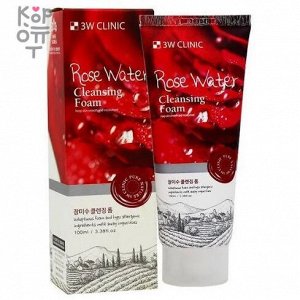3W CLINIC Rose Water Cleansing Foam - Пенка для умывания с экстрактом розы 100мл.