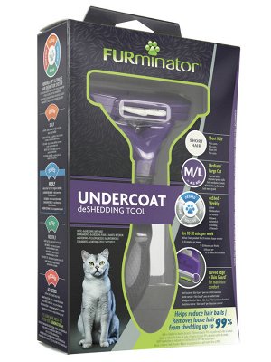 Фурминатор FURminator M/L для больших кошек c короткой шерстью