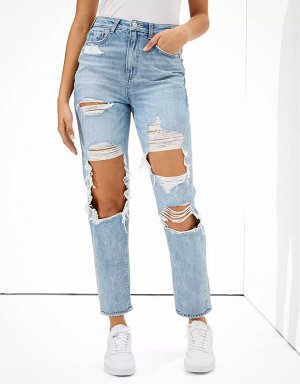 American Eagle AE Ripped Highest Waist Mom Jean