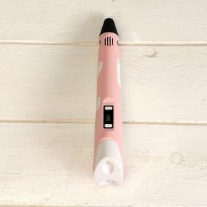Комплект 3Д ручка с дисплеем розовая + пластик ABS 20 цветов по 10 метров