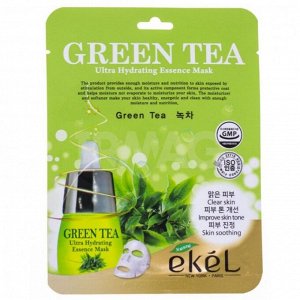 Тканевая маска с экстрактом зеленого чая, 25 г (Ekel, Mask)