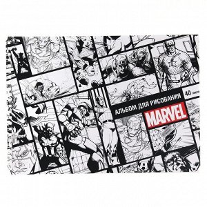 Альбом для рисования на гребне, А4, 40 листов, "Marvel", Мстители
