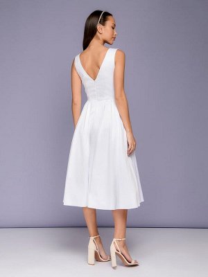 1001 Dress Платье белое длины миди без рукавов с пышной юбкой