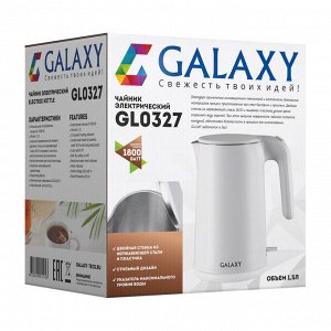 Чайник Galaxy GL 0327 белый (1,8 кВт, 1,5л, двойн стенка, скр нагр элемент (12/уп)
