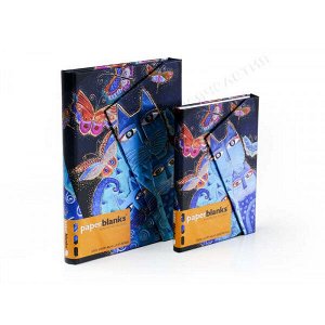 Записная книжка Paperblanks Blue Cats & Butterfiles Midi Wrap лин. 130*180 мм, 160 стр PB3978 (1/42) арт. PB3978