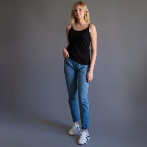 Майка женская на тонких бретелях цвет Черный (1) НАШЕ
