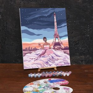 Картина по номерам на холсте с подрамником «С видом на Эйфелеву башню» 40х50 см