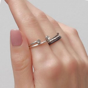 Кольцо набор 5 штук "Идеальные пальчики" утончённость, цвет белый в чёрно-серебряном металле