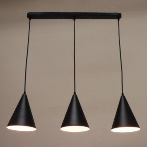 Светильник подвесной BayerLux «Конус», 3хЕ14 40 Вт, черный, d=16, h=20+60 см