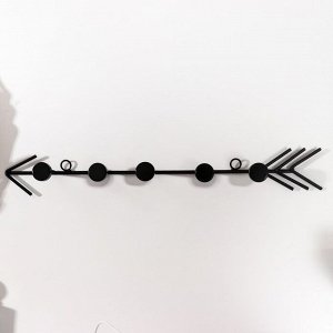 Крючки декоративные металл "Стрела" чёрный 5,5х40 см