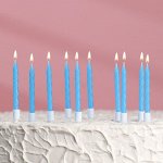 Свечи для торта &quot;Неон&quot;, 10 шт, синие 5 см