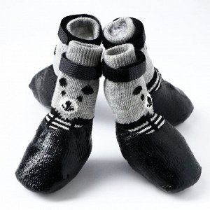 Носки с прорезиненной подошвой "Мишки", размер S (4 х 5 см), черные