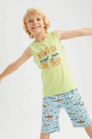 Пижамный комплект без рукавов с принтом для мальчиков
