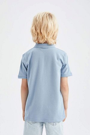 Классическая базовая футболка-поло из пике с короткими рукавами для мальчиков