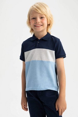 Двусторонняя двусторонняя футболка-поло с коротким рукавом из пике с короткими рукавами и воротником-поло для мальчиков