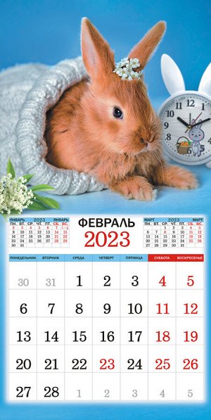 БОЛЬШОЙ перекидной настенный календарь на скрепке на 2023 год "Символ года - Кролик"