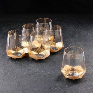 Набор стаканов Magistro «Дарио», 450 мл, 10x11,5 см, 6 шт, цвет золотой