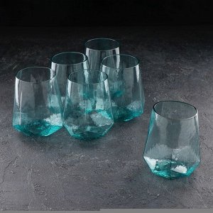 Набор стаканов Magistro «Дарио», 450 мл, 10x11,5 см, 6 шт, цвет изумрудный