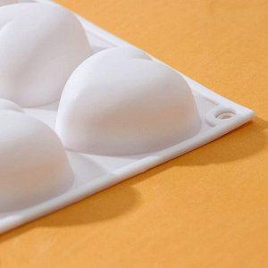 Форма для муссовых десертов и выпечки KONFINETTA «Сердца», 29,8x17,3x2,5 см, 15 ячеек, ячейка 5x4,6 см, цвет белый