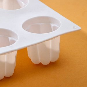 Форма для выпечки и муссовых десертов KONFINETTA «Пудинг», 29,5x17x4 см, 8 ячеек, цвет белый