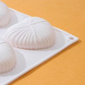 Форма для выпечки и муссовых десертов KONFINETTA «Вязаное сердце», 29,5x17x2 см, 8 ячеек, цвет белый