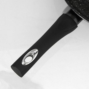 Сковорода «Гранит», d=28 см, h=7 см, пластиковая ручка, антипригарное покрытие, цвет чёрный