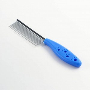 Расчёска "Лапки" с зубьями разной длины, 20,5 х 3 см, синяя
