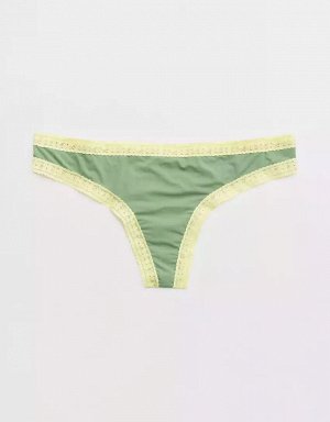 Aerie Float Microfiber Lace Thong Underwear