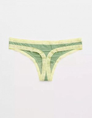 Aerie Float Microfiber Lace Thong Underwear