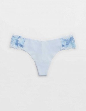 Aerie No Show Sunkissed Lace Thong Underwear