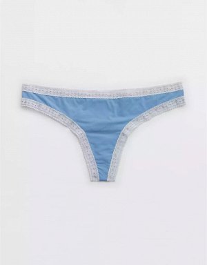 Aerie Float Microfiber Lace Thong Underwear