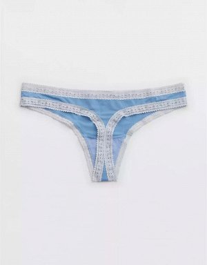 Aerie Float Microfiber Lace Thong Underwear