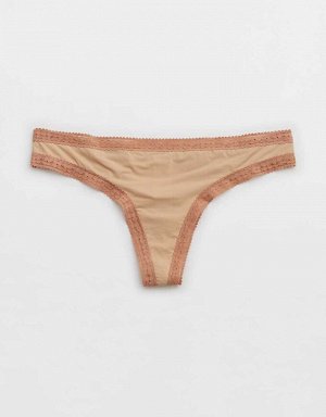 Aerie Float Microfiber Lace Thong Underwear