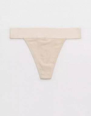 Aerie High Cut Ribbed Cotton Thong Underwear