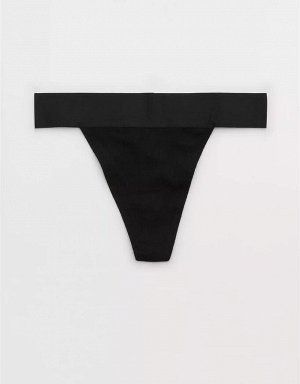 Aerie High Cut Ribbed Cotton Thong Underwear