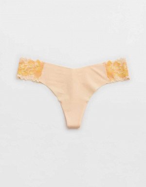 Aerie No Show Sunkissed Lace Thong Underwear