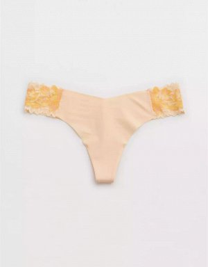 Aerie No Show Sunkissed Lace Thong Underwear