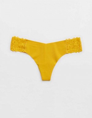 Aerie No Show Sunkissed Lace Thong Underwear