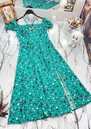 Платье Женское 7007 "Завязка На Шею+Высокий Разрез"№3