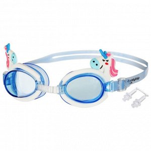 Очки для плавания «Единорог» + беруши, детские, цвета МИКС
