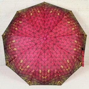 Зонт женский автоматический «3D», 3 сложения, 9 спиц, R = 49, цвет МИКС