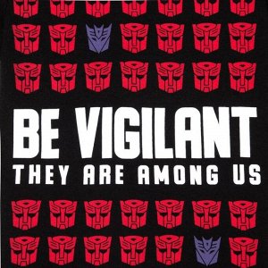 Футболка детская "Be vigilant", Transformers, рост 86-92, чёрный