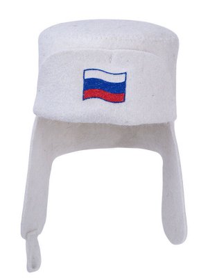 Шапка банная с вышивкой "Ушанка" Россия", войлок
