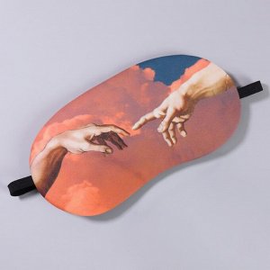 Маска для сна с гелевым вкладышем «Сотворение Адама», 19 ? 10 см, резинка одинарная, цвет оранжевый