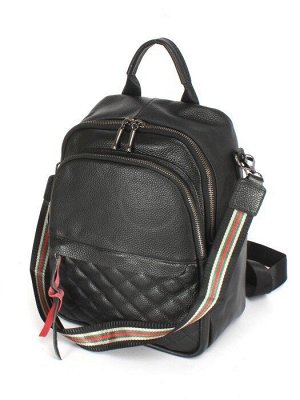 Рюкзак жен натуральная кожа OPI-8550,  2отд,  4внутр+4внеш/карм,  черный 247369